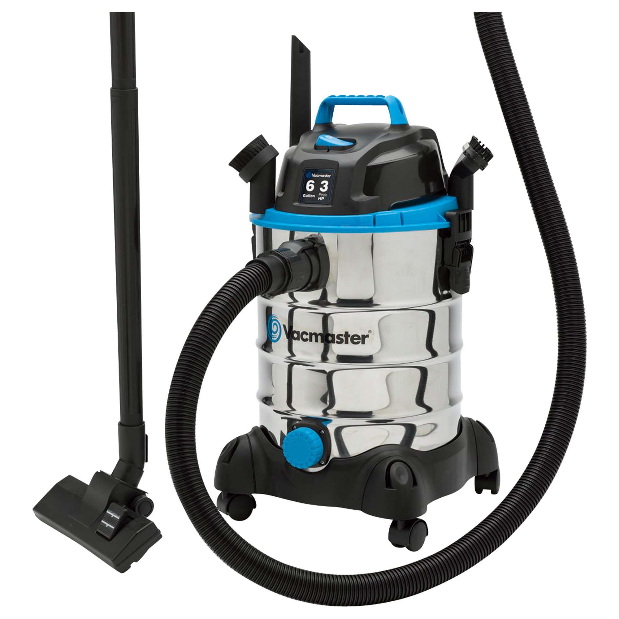 Vacmaster Stainless Steel Wet/Dry Vacuum — 3 HP, 6-Gallon Tank, Model# VQ607SFD
